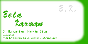 bela karman business card